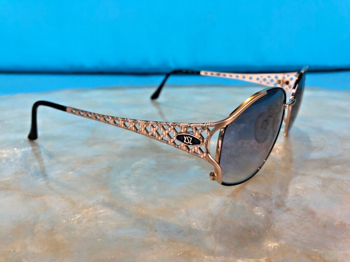 NEW YVES SAINT LAURENT YELLOW GOLD FRAME VINTAGE SUNGLASSES  display picture 2