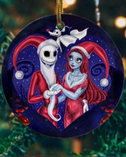 Tim Burton Disney Nightmare Before Christmas Jack and Sally ,Zero Ornament