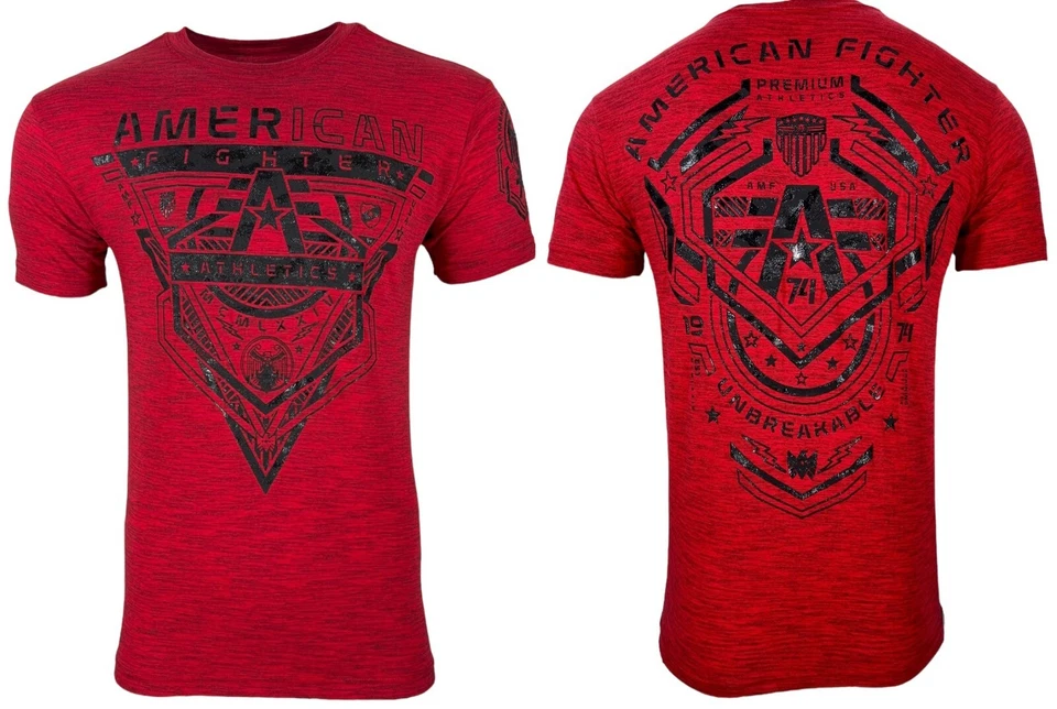 Camiseta para hombre AMERICAN FIGHTER CRESTLINE atlética militar roja Foto 2 de 4
