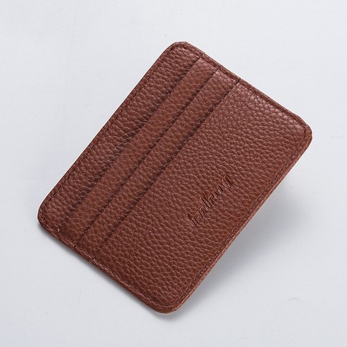 Hombres Mujeres Delgadas Minimalistas Bolsillo Frontal RFID Bloqueo Carteras de Cuero con Cadena - Imagen 33 de 36