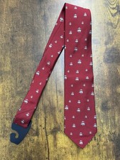 Brooks Brothers Red Tie With Brooks Brothers Logo 100 Silk Men's Necktie 58"