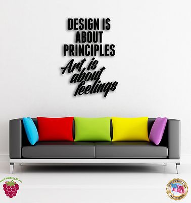 Wall Sticker Quotes Words Inspire  Design Is About Principles Art Is (z1476)