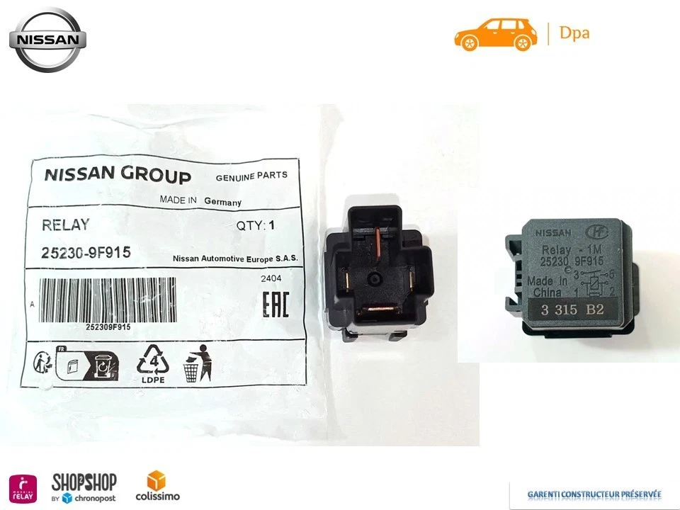 Relais NISSAN RENAULT PRIMERA KADJAR ALMERA QASHQAI Q60 252309F915 - Photo 1/4