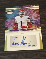 2025 SAGE Tacario Davis Gold /100 AUTO #A-TD Cincinnati Bengals RC
