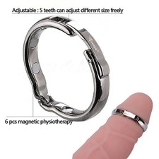 Stainless Steel Metal Magnetic Cock Ring For Adult Glans Penis Erection Enhancer