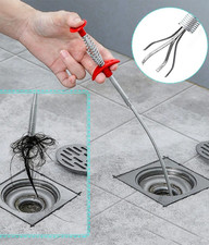 Drain Cleaner Claw Grabber Sink Pipe Unblocker Hair Remover Hook Dredger Tool UK