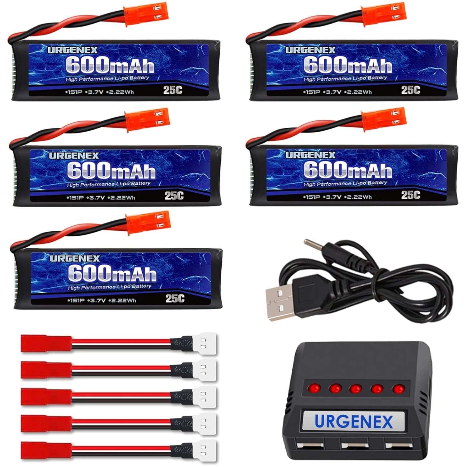 Advanced 600mAh 3.7V Lipo Batteries for UDI Drones &ndash; Long 