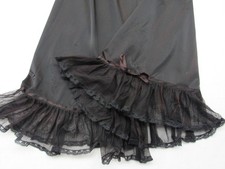 Vintage Black Half Slip Vanity Fair sheer ruffle 29" long