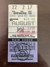 Ticket Stub FRANK THOMAS CAREER DEBUT. The Big Hurt. 8/2/90 In Milwaukee