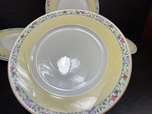 7 Nice Villeroy & Boch Virginia 10 1/2” Dinner Plates Yellow Floral Rim - Picture 8 of 12