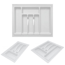 Schubladeneinsatz Besteckkasten K&uuml;che 30&ndash;80cm Wei&szlig; zuschneidbar Organizer