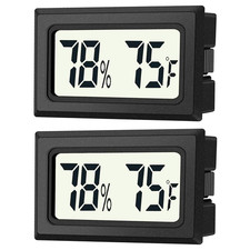 2 Pack Mini Digital Hygrometer Thermometer Gauge, Indoor Outdoor Temperature Hum