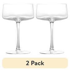 Flared Coupe Glass Set of 2 Clear Elegant Wine Glasses for Dining