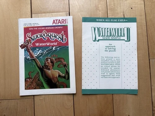 Atari  2600 Swordquest Waterworld Manual And Tip Sheet SEE CONDITION