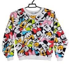 Girls Disney Mickey And Friends All Over Print Sweatshirt Long Sleeve Size L