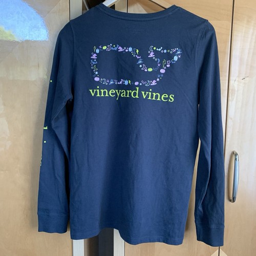 Vineyard Vines Halloween whale long sleeve pocket t-shirt tee Women’s Small