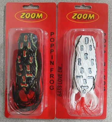 Lot Of (2) Zoom Popping Frog Lures, Different Colors. (3''-1/2oz) Nice!!