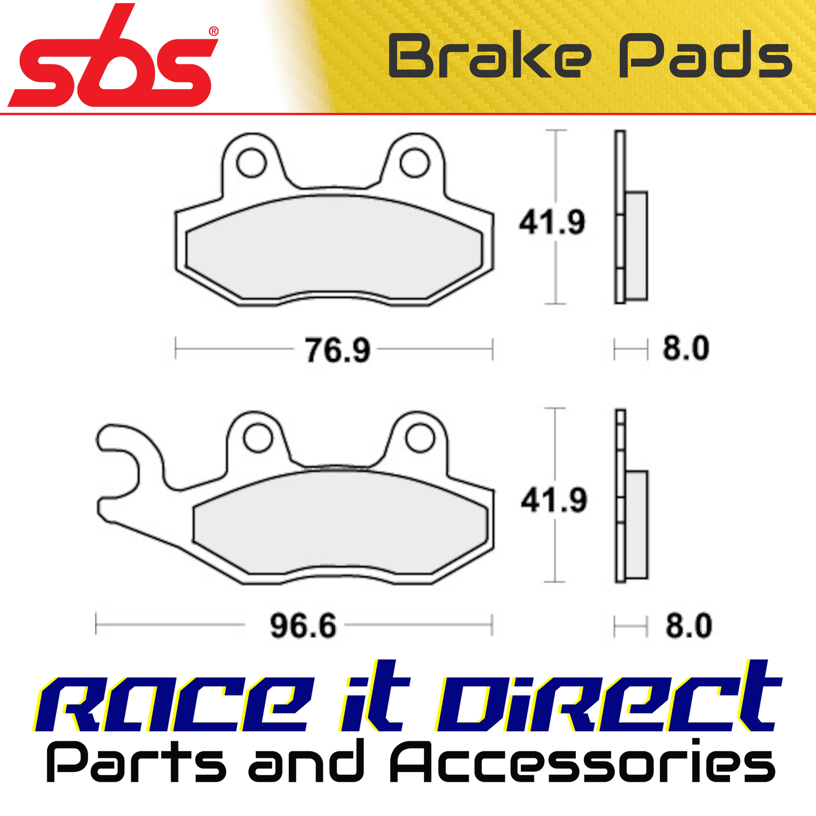 Brake Pads for CAN AM 1000 COMMANDER 2011-2015 Right/Front Street SBS