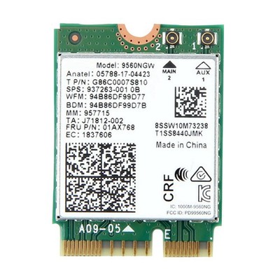 2X 9560NGW WiFi Card 1730Mbps AC 9560 Dual Band 2.4G+5G Bluetooth 5.0 8026614