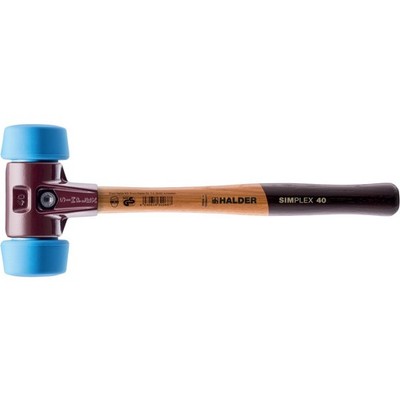 HALDER SIMPLEX Schonhammer Ø 50:40 mm TPE-soft blau mit Tempergussgehäuse Hammer