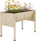 Raised Garden Bed With Leg Elevated Wood Planter Box Stand for Vegetable Flowers