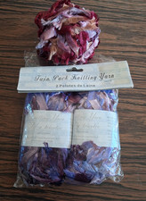 Feather Edge Yarn 2x 50g Purple plus part used ball Red