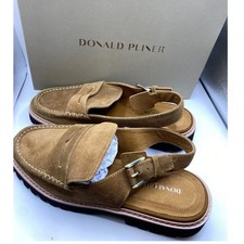 Donald Pliner Halie Tan Suede Slingback Penny Loafer Lug Sole Womens 9.5M New