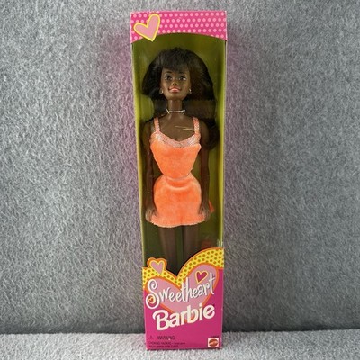 #18609 SWEETHEART BARBIE Doll AFRICAN AMERICAN Black Orange Dress 1997 SEALED