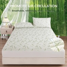 Bamboo Mattress Protector Hypoallergenic  Breathable Waterproof Mattress Cover