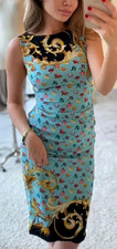 Dolce & Gabbana Floral Baroque Print Ruched Silk Sheath Bodycon Dress IT42