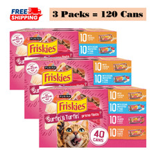 3 Pack, Friskies  Surfin'  Turfin' Prime Filets Adult Cat Wet Food, 40 Ct