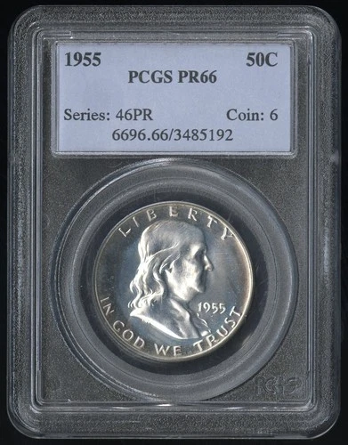 US Coin 1955 Franklin Half Dollar Silver Proof PR66 PCGS Gem NO RESERVE!