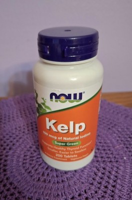 NOW Kelp Super Green 150 mcg Natural Iodine  200 Tablets  Exp 6-2028