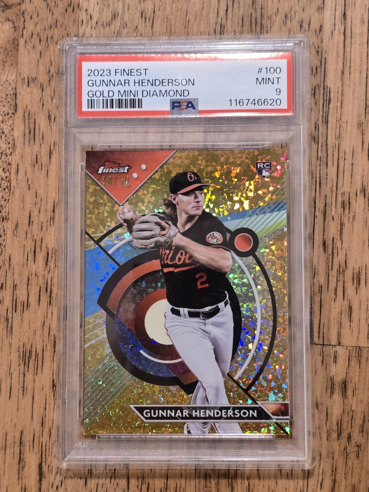 2023 Topps Finest - Gunnar Henderson #100 Gold Mini-Diamond Refractor /50 (RC)