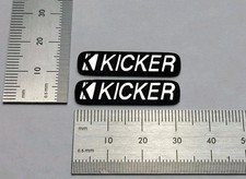 Kicker Speaker Badge Logo Emblem Name Plate Premium Brushed Silver Pair