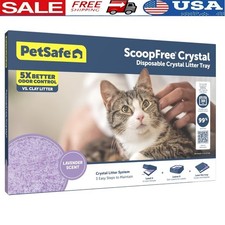Disposable Lavender Crystal Cat Litter Tray Odor Control Dust Free Self Cleaning