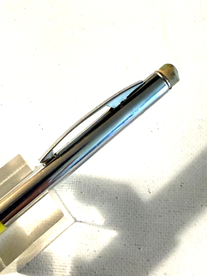 Lápiz Sheaffer Vintage Barril Amarillo con Tapa Cromada c1960 Hecho en USA. funcionando Foto 3 de 4