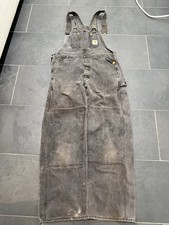 Carhartt Overalls Mens 34x30 Black Duck Bib Carpenter Double Knee Work
