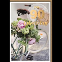 90. Geburtstag - GlüCkwunschkarte Im Format 11,5 X 17 Cm Mit Umschlag - Blumen,