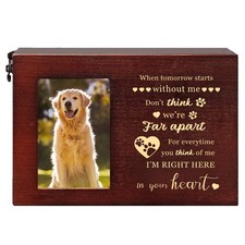 Pet Urns for Dog Ashes Wooden Pet Cremation Urn with Photo Frame Cat Dog Urns...