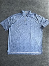 Peter Millar Summer Comfort Blue Beach Microprint Sailfish Golf Polo XXLARGE