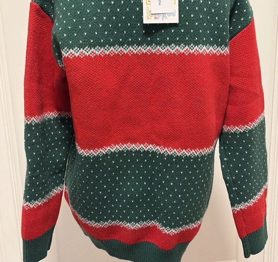 Nuevo con etiquetas Suéter LuLaRoe Para Mujer Navidad VACACIONES Rojo Blanco y Verde Talla 3XL (24-26) Foto 4 de 4