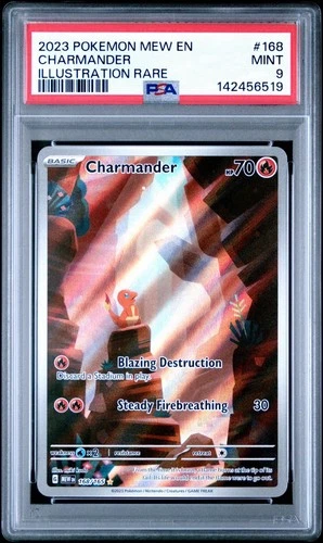 2023 POKEMON MEW EN-151 ILLUSTRATION RARE #168 CHARMANDER 168/165 MINT PSA 9