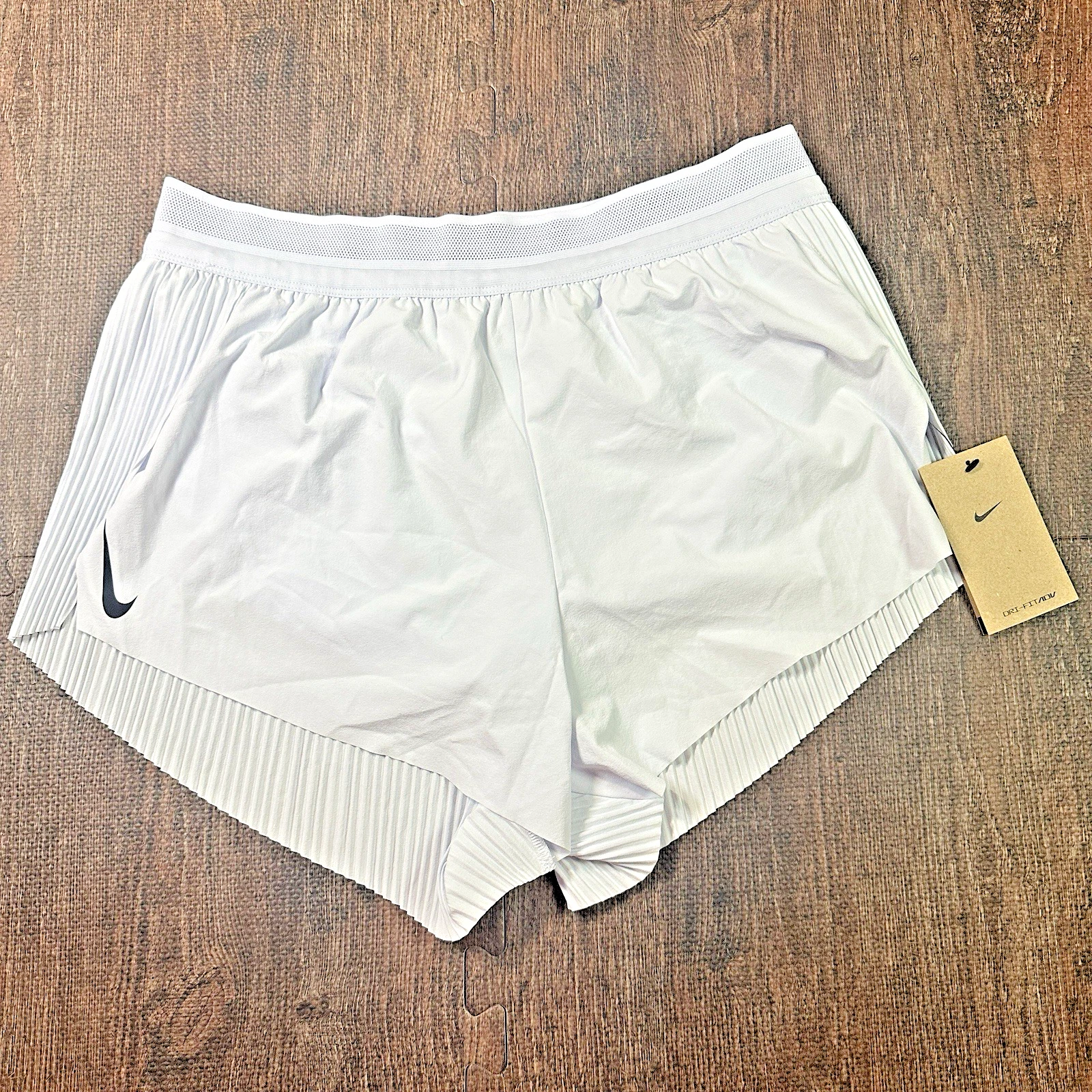 Nike AeroSwift Running Shorts Mid-Rise 3” Brief-Lined Women's Sz L Light Blue