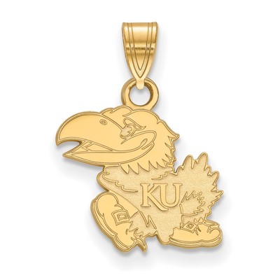 10k Gold LogoArt University of Kansas Jayhawk Small Pendant 1Y002UKS