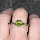 Tomasz Plodowski Sterling & 14K Gold  Green Stone Tension Ring Vintage Patened
