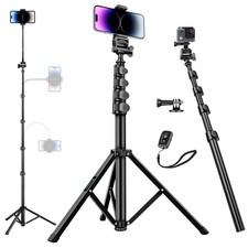 80" Phone Tripod, Selfie Stick Cellphone Tripod, Aluminum Tripods Stand for V...