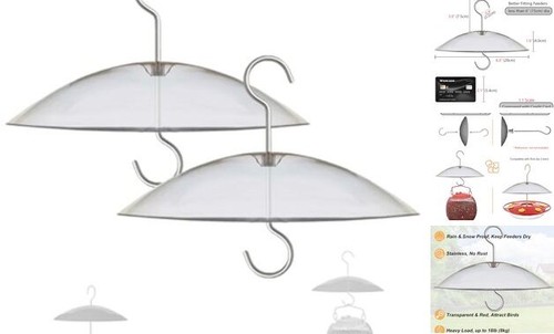 8" Mini Weather Cover for Bird Feeder - Clear 2 PC x Small Protective Dome