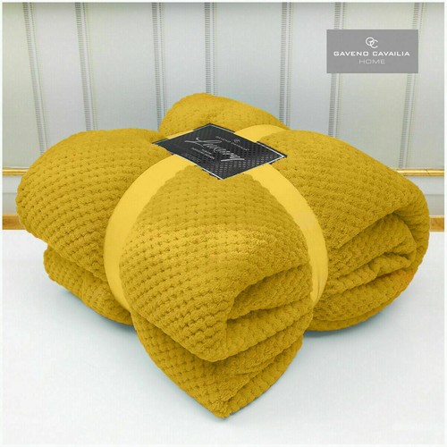 Luxury Popcorn Throw Soft Waffle Fleece Sofa Bed Large Warm Cosy Travel Blanket - Picture 41 of 70
