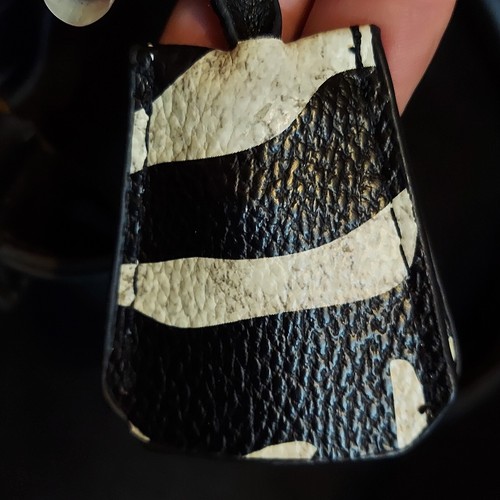 Adrienne Vittadini Black Handbag Purse Top Handle Animal Print Large - Picture 7 of 17